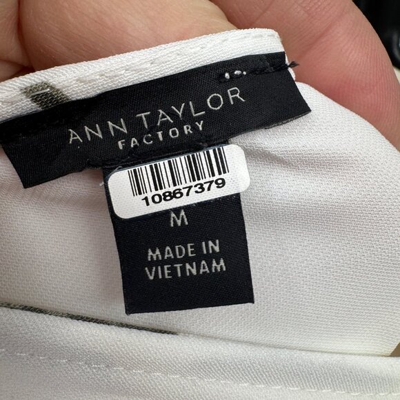 Ann Taylor Factory lemon sleeveless dress woman’s size medium white yellow - Picture 8 of 10